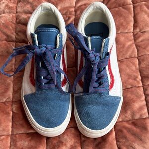 Vans Blue and White Women's Shoes